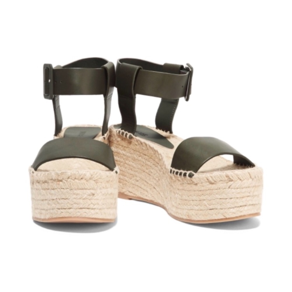 Vince Navy Blue Suede Platform Espadrille